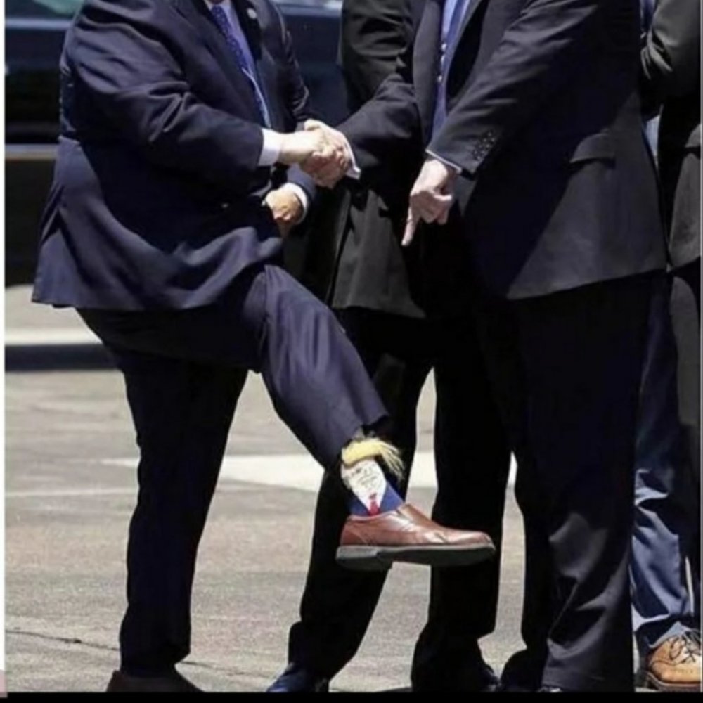 Donald Trump Funny Navy Blue Socks 3D Hair - Picture 5 of 5